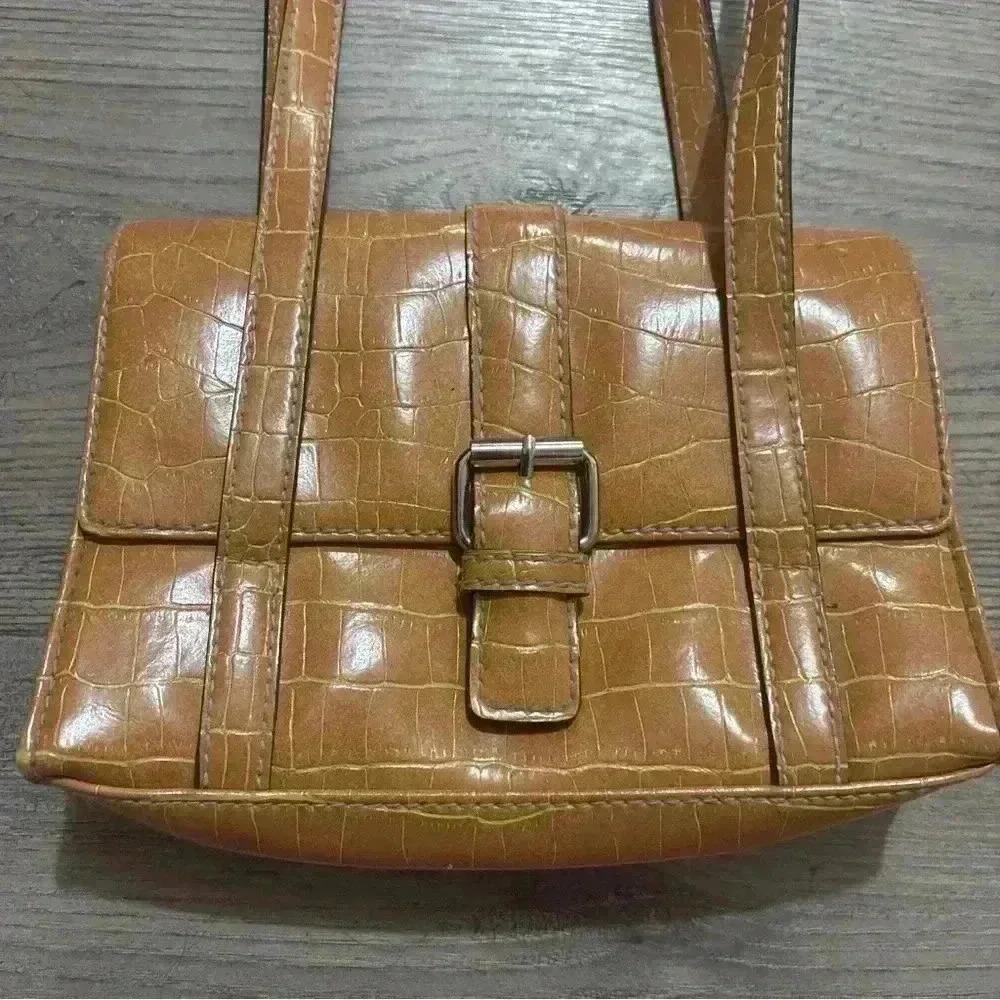 Liz Claiborne Crazy Horse Shoulder Purse Faux Crocodile Alligator Leather - Picture 2 of 8